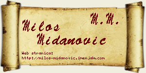 Miloš Midanović vizit kartica